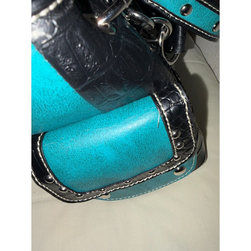 Turquoise & Black Rhinestone Cross Handbag – New - Picture 3 of 6